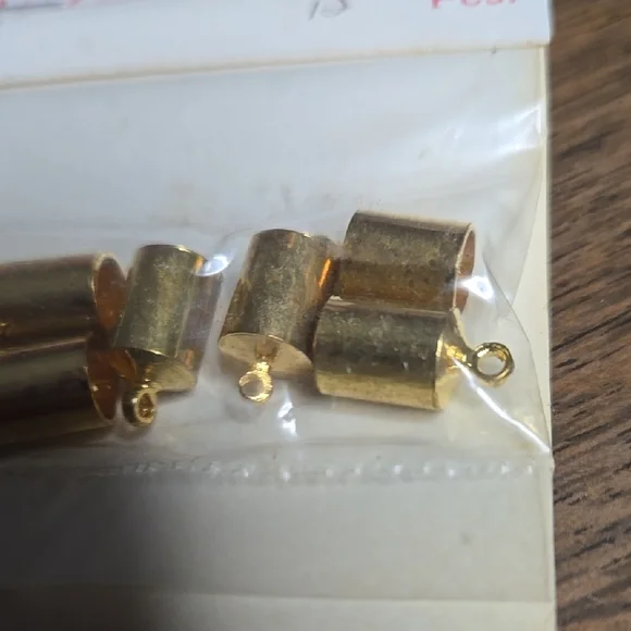 Gold Toned End Caps with Loops (16 Packs) - Picture 7 of 8